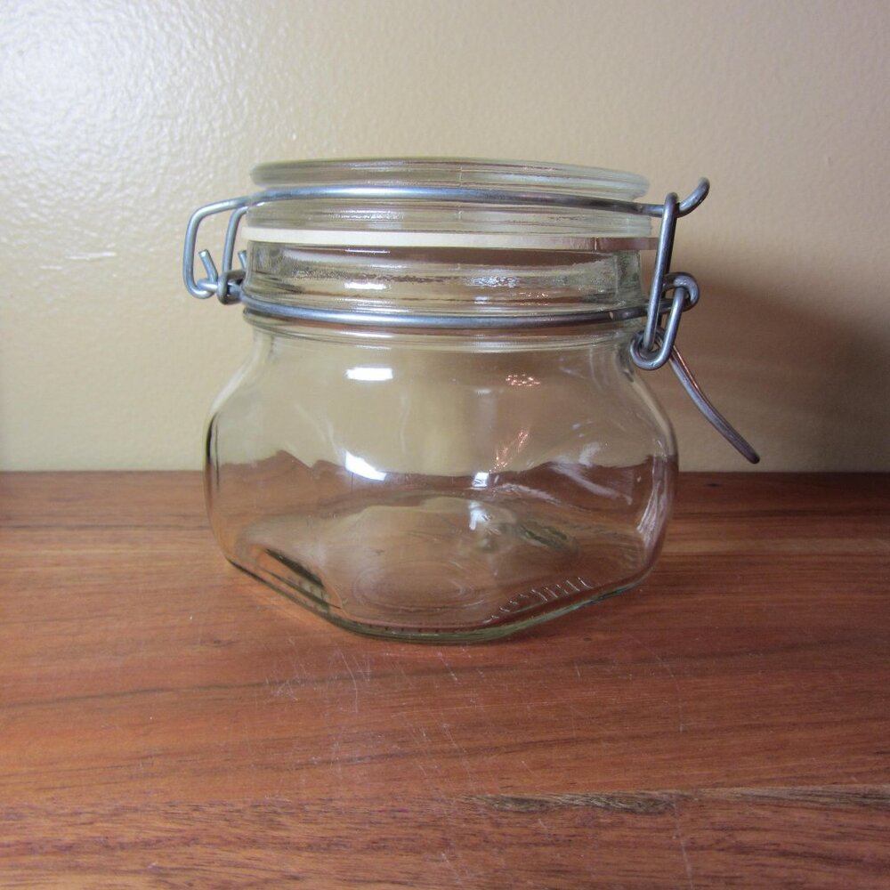 3 for $24 - glass storage container fidenza Idee In Vetro italy 1/2 L (H165)